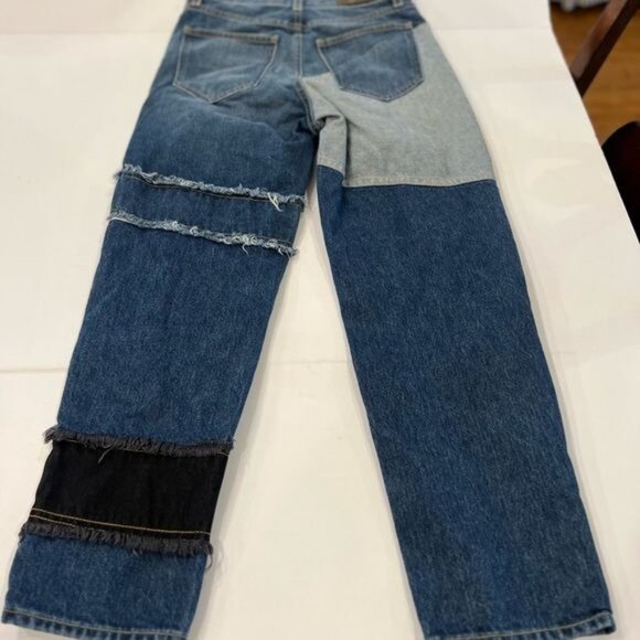 Carmar patchwork jeans size 26 waist boutique jeans distressed knee frayed - Picture 7 of 13